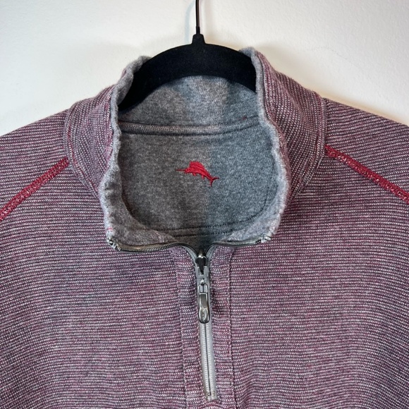 Tommy Bahama Mens Alpine View Reversible 1/4 Zip Pullover Sweater Gray Collar XL - Picture 11 of 16